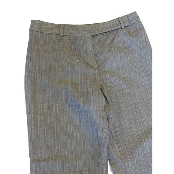 Ann Taylor Loft neutral Grey Striped Mid-Rise trouser Pant wide leg Y2K - Picture 5 of 8